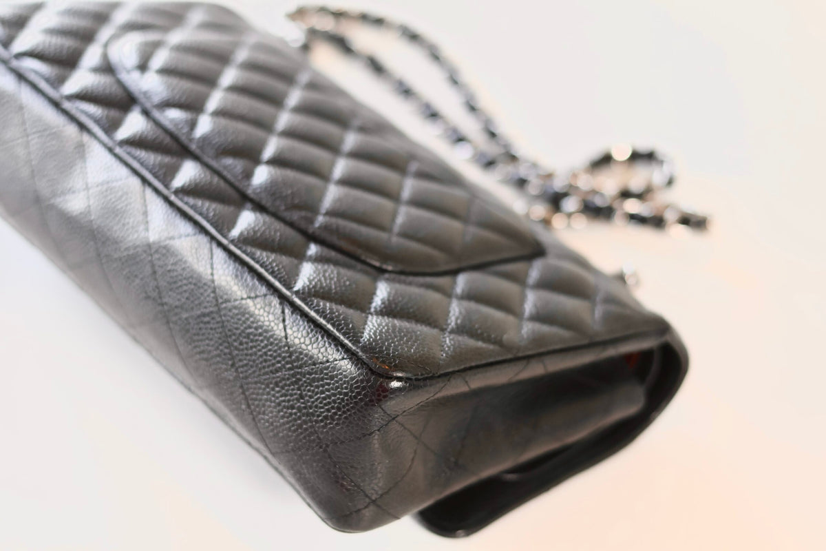 Chanel black medium classic double flap bag