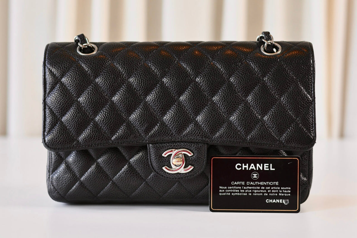 Chanel black medium classic double flap bag
