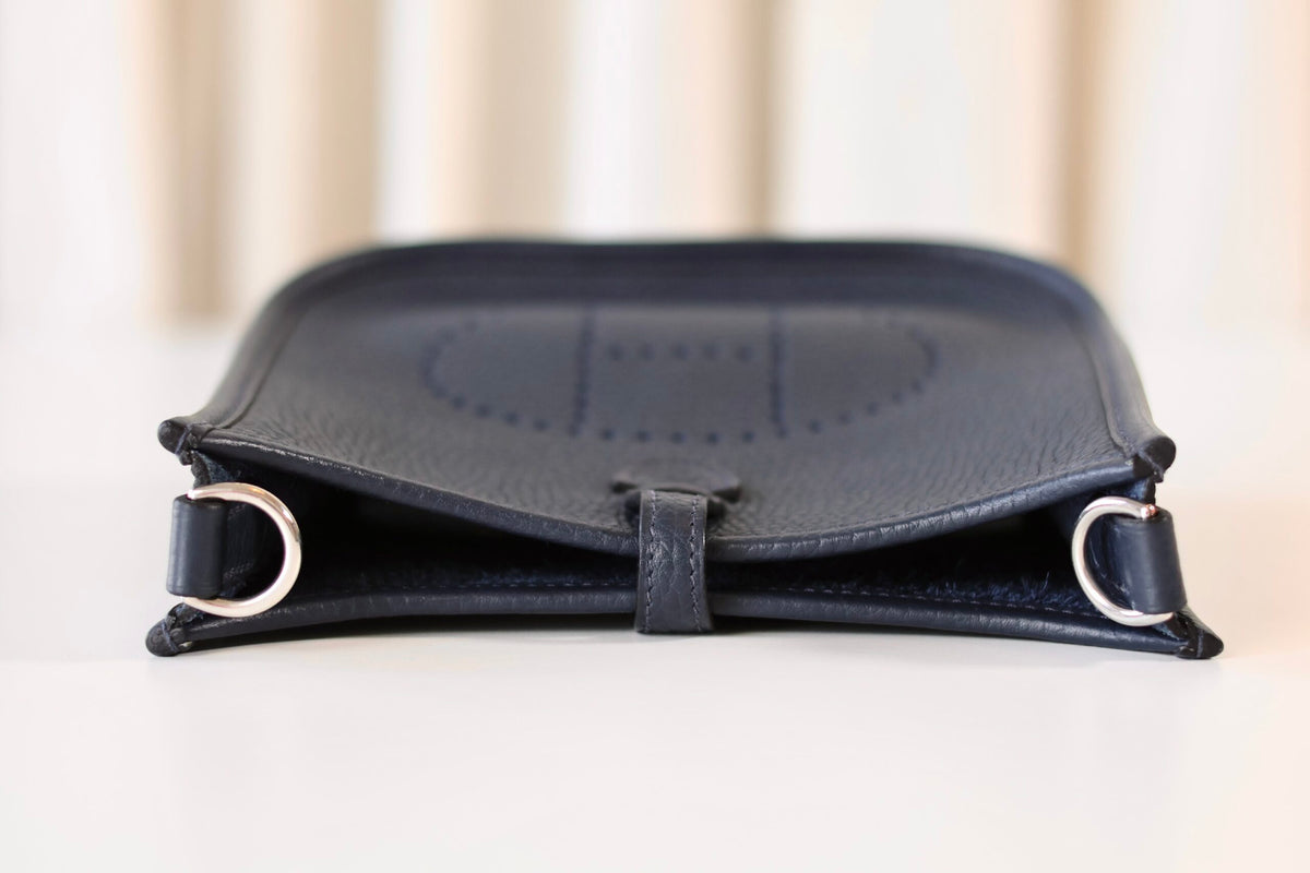 Hermes mini Evelyne 16 Blue Tie