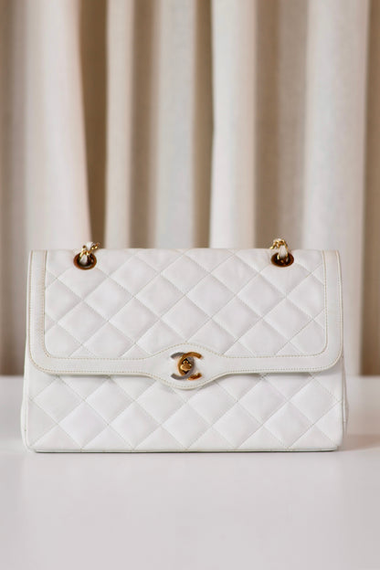 Chanel Double Flap Bag White