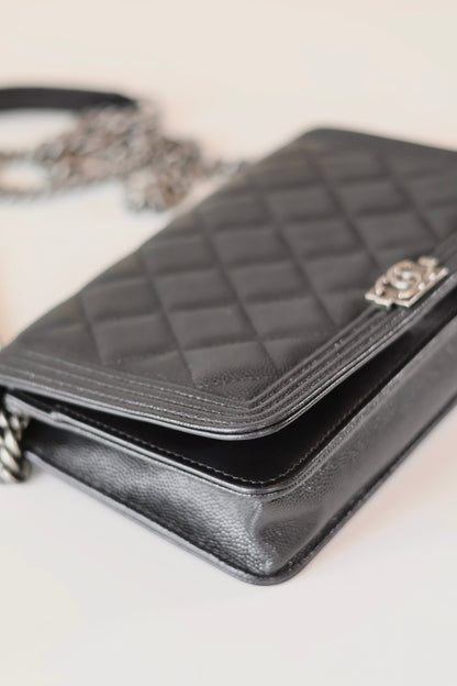 Chanel Boy Wallet On Chain Black