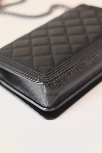 Chanel Boy Wallet On Chain Black