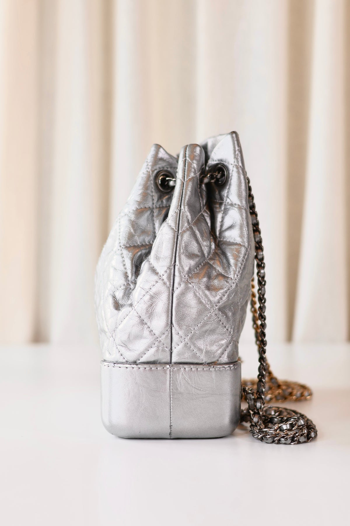 Chanel CC Backpack Silver