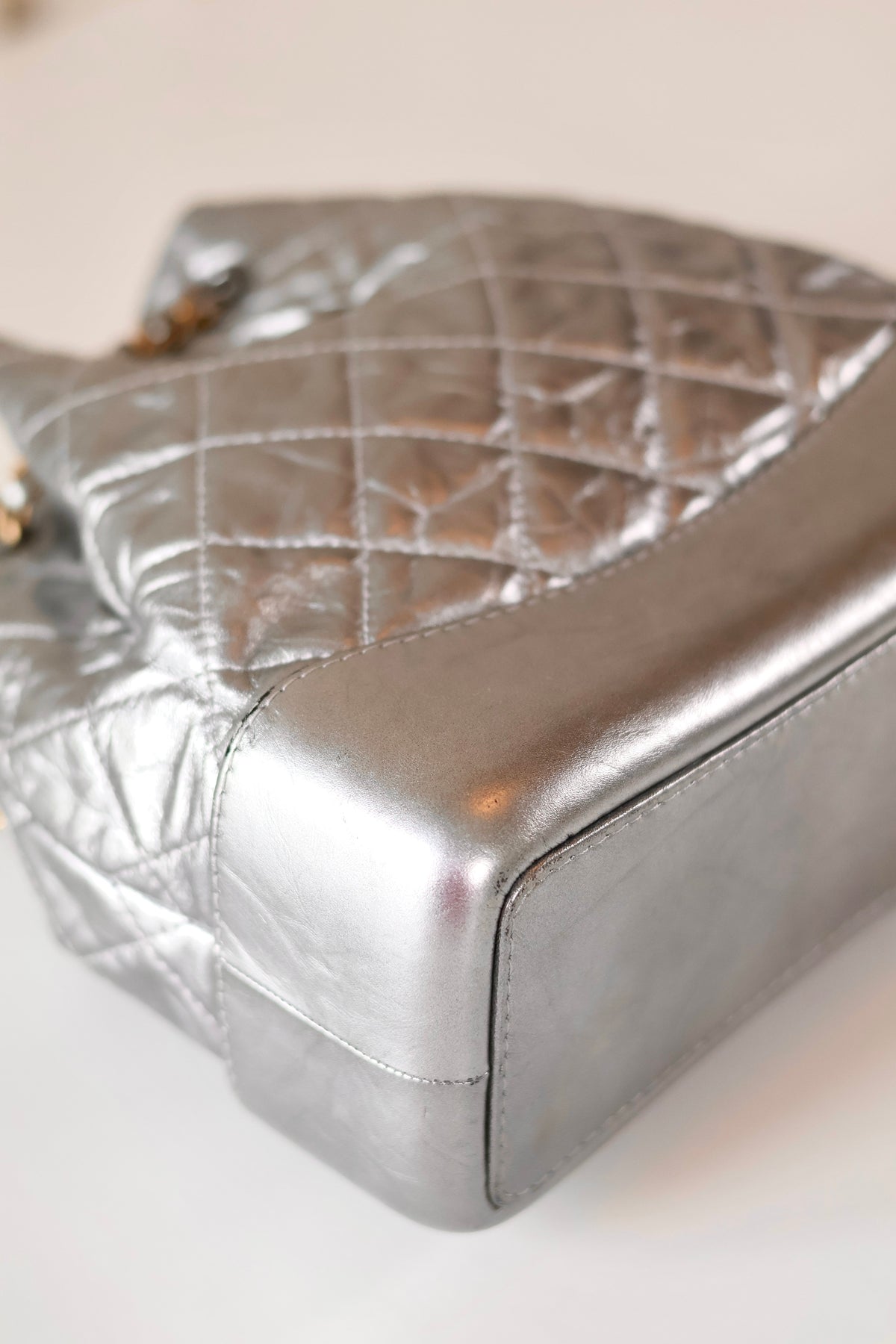 Chanel CC Backpack Silver