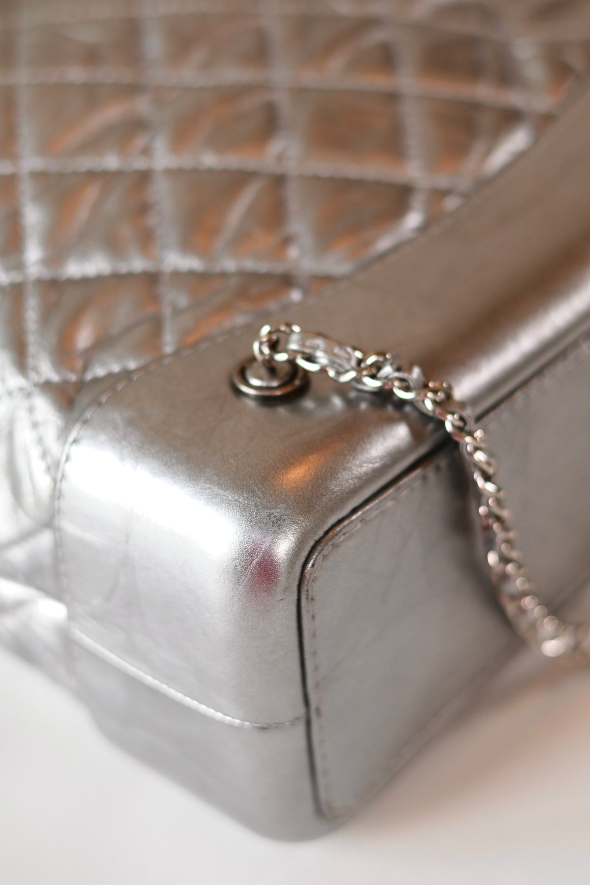 Chanel CC Backpack Silver