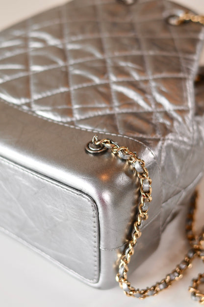 Chanel CC Backpack Silver