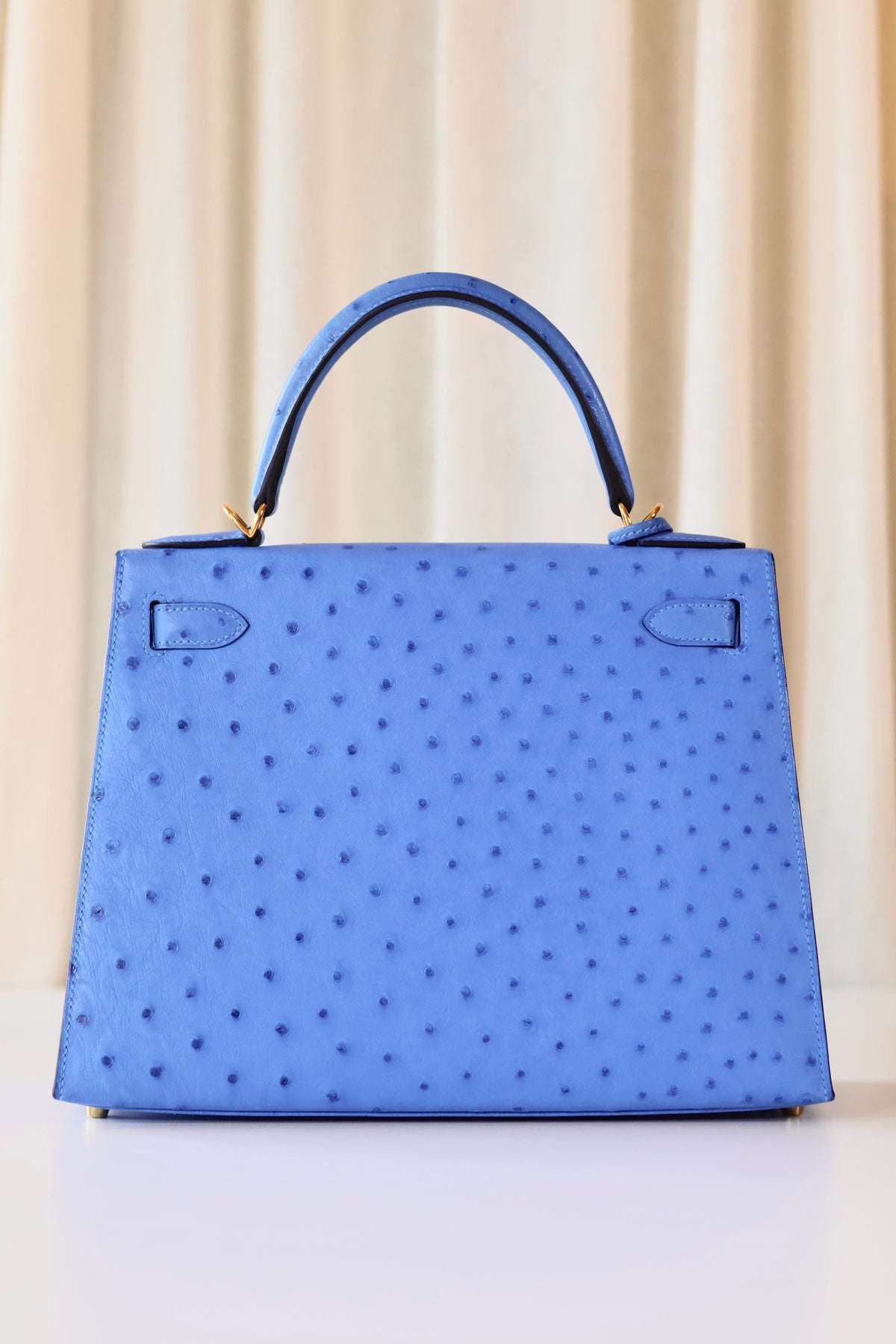 Hermès Kelly 28 Ostrich Bleuet