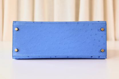 Hermès Kelly 28 Ostrich Bleuet