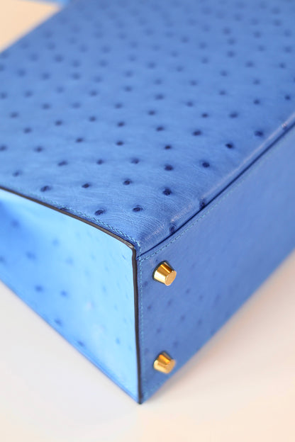 Hermès Kelly 28 Ostrich Bleuet