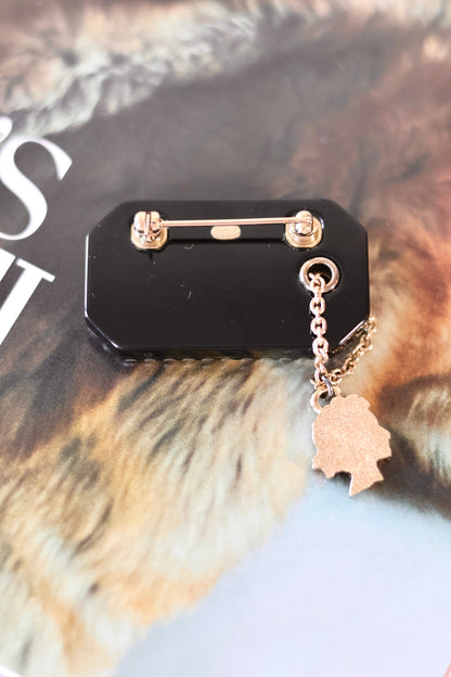 Chanel CC Brooch Black