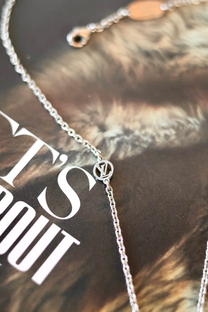 Louis Vuitton V Silver Necklace