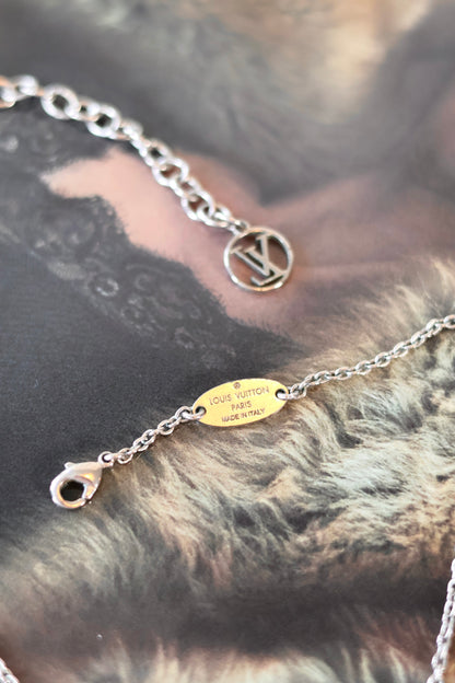 Louis Vuitton V Silver Necklace