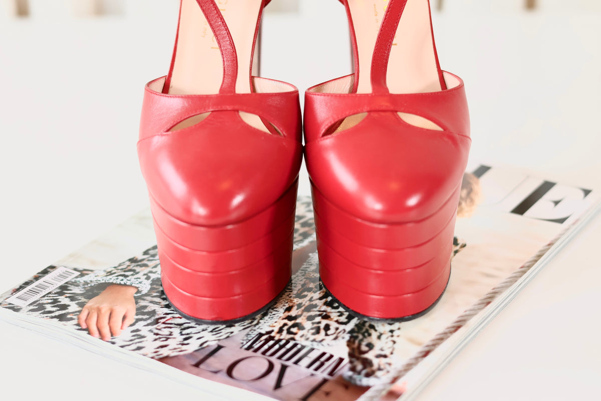 Gucci Platform Heels Red
