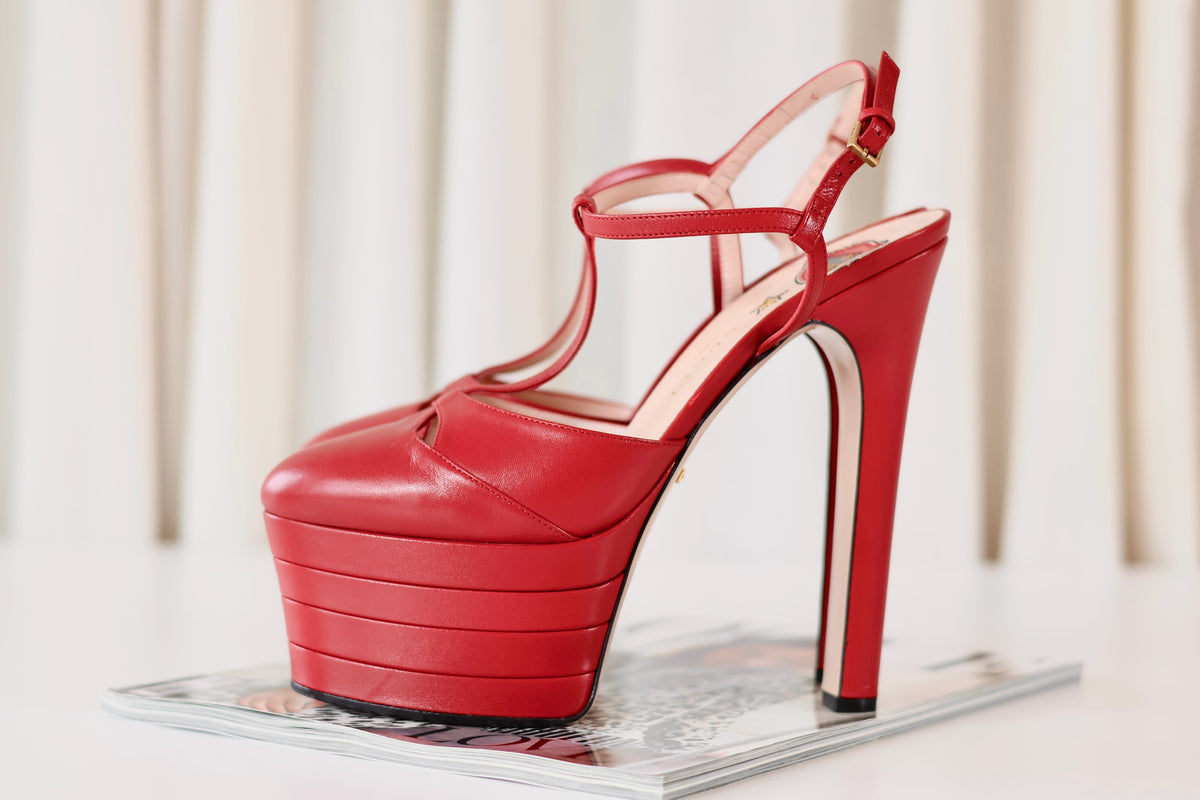 Gucci Platform Heels Red