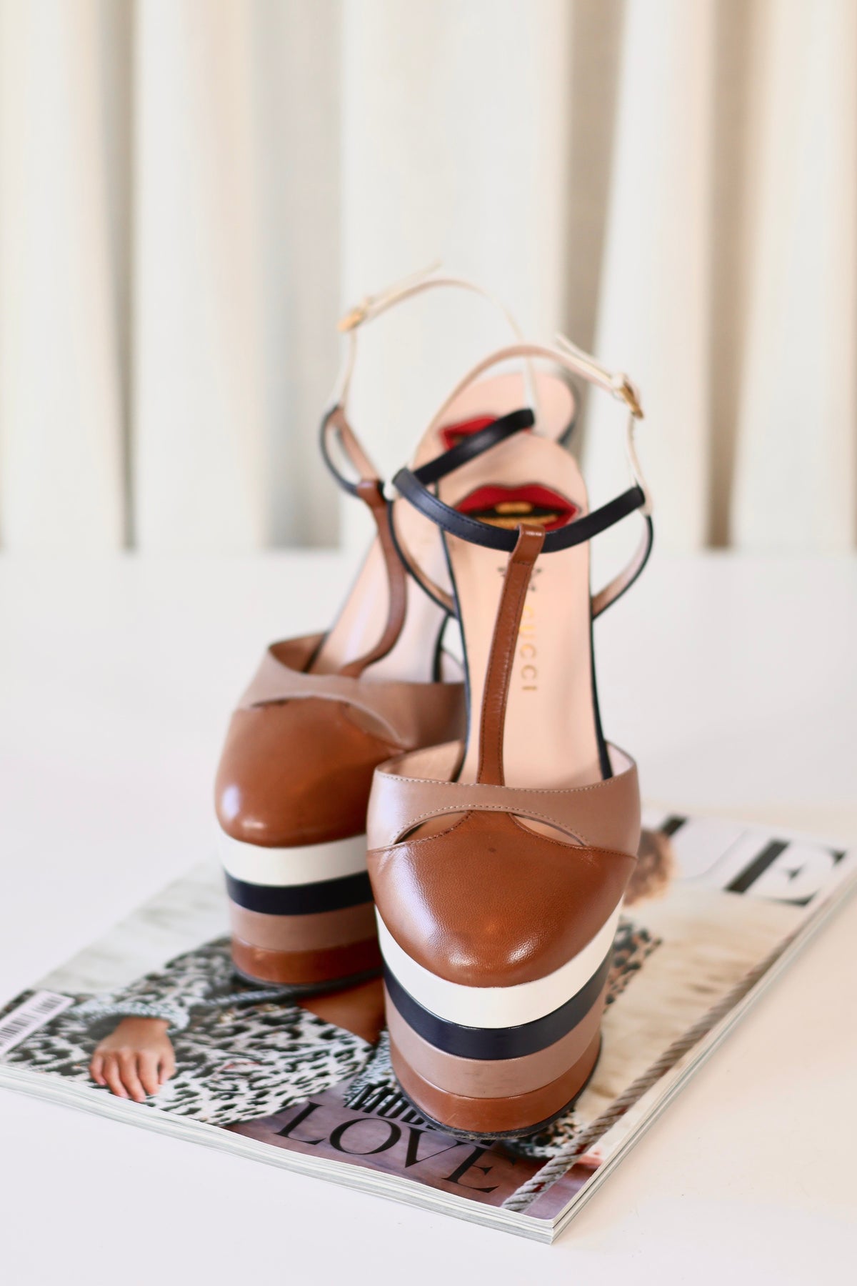 Gucci Platform Heels Brown