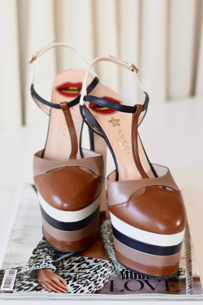 Gucci Platform Heels Brown