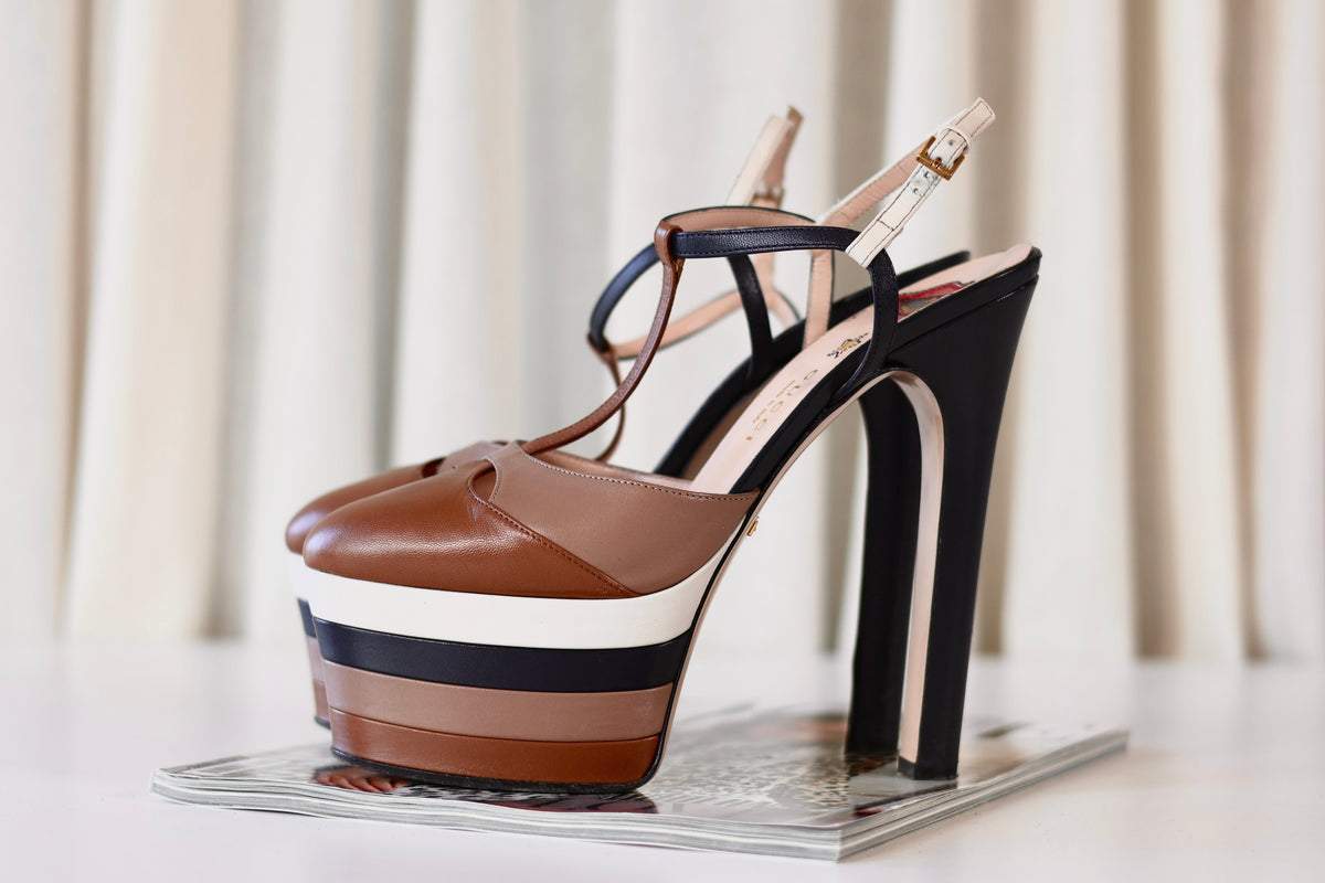 Gucci Platform Heels Brown