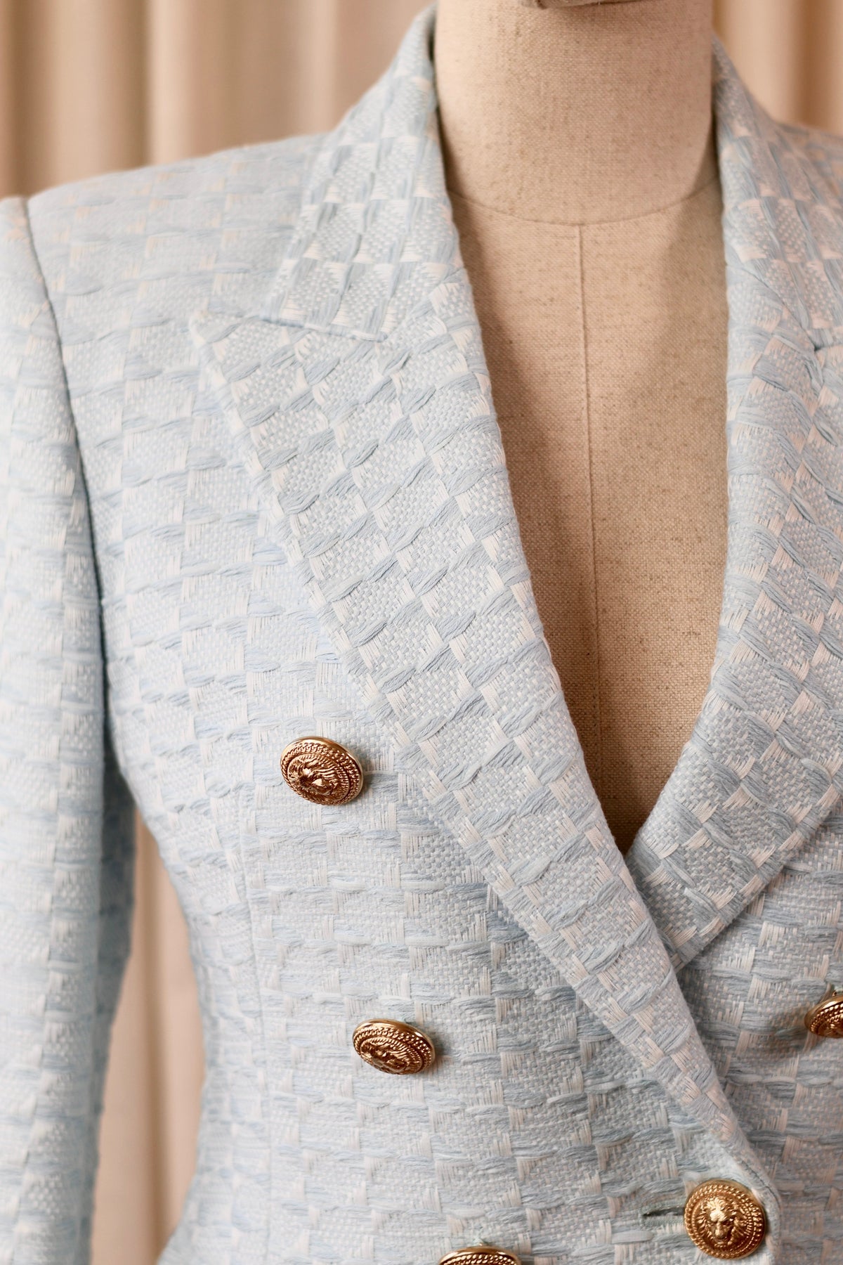 Balmain Blazer Light Blue & White