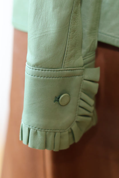 Gucci Leather Blouse Green