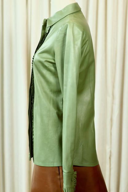 Gucci Leather Blouse Green