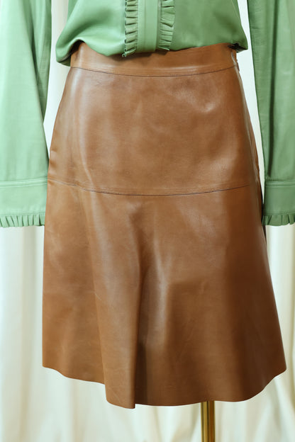 Gucci Leather Skirt Brown