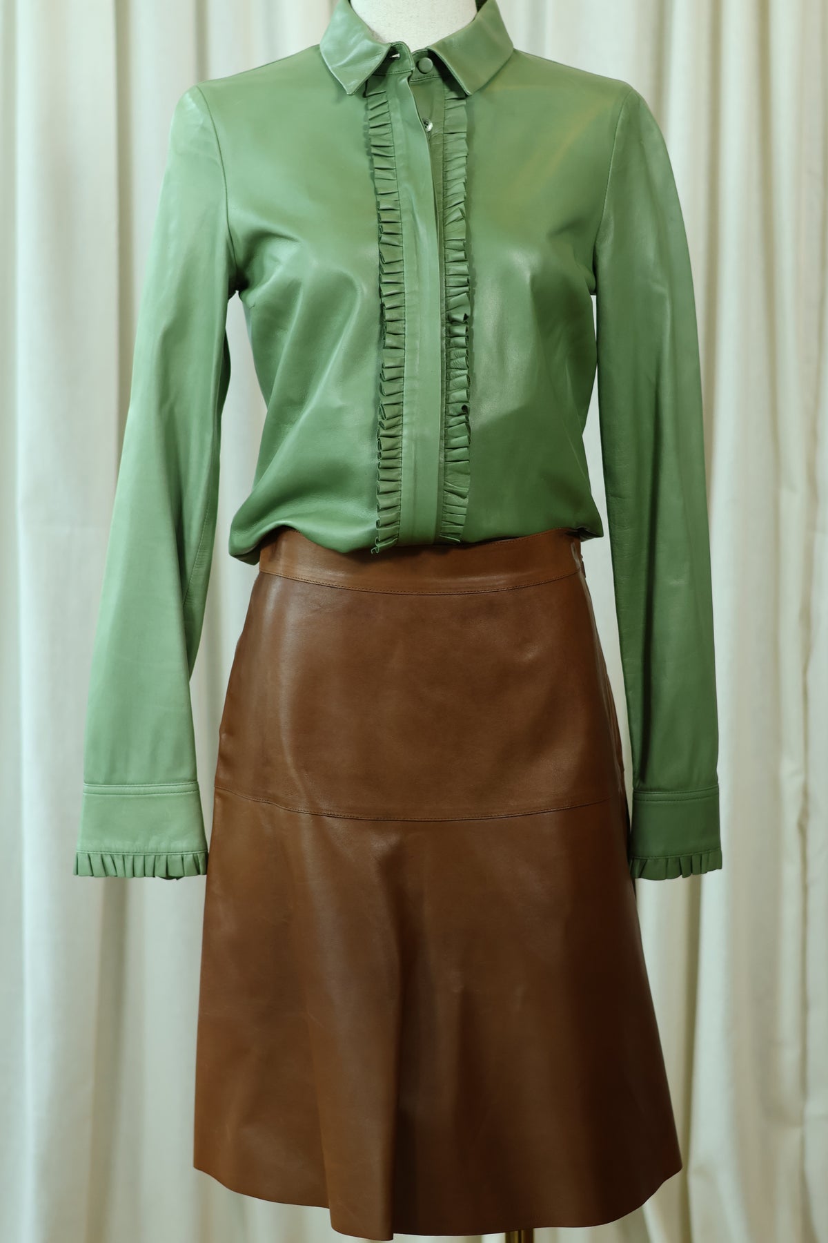Gucci Leather Skirt Brown