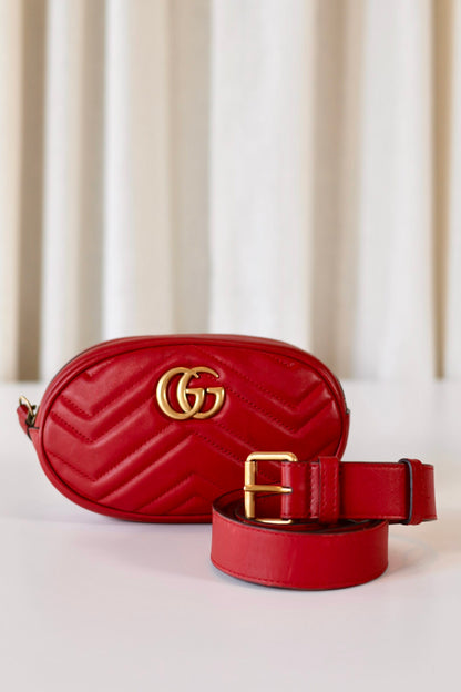 Gucci Marmont belt bag red
