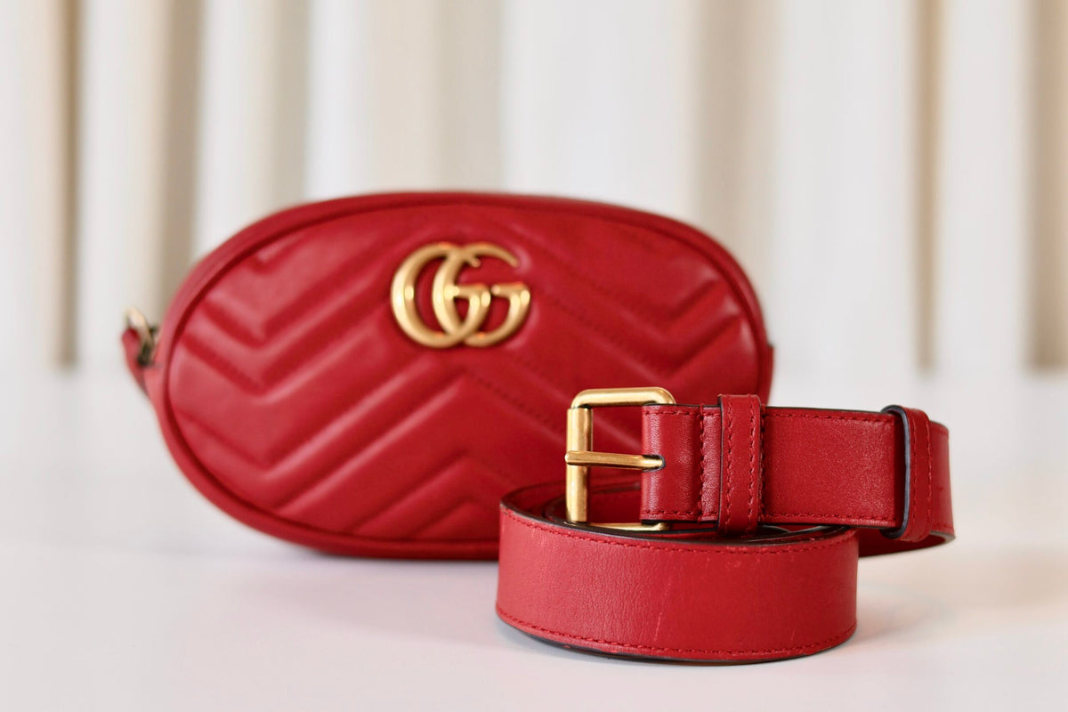 Gucci Marmont belt bag red