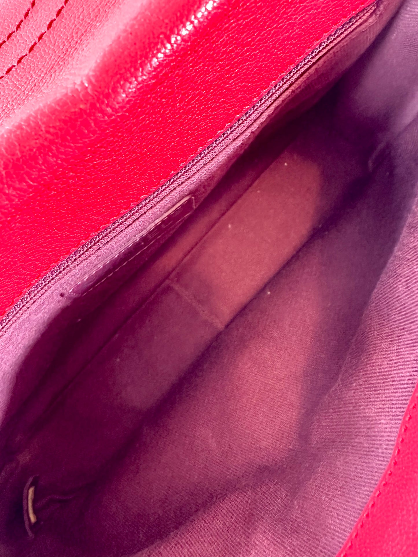 Chanel red single flap bag