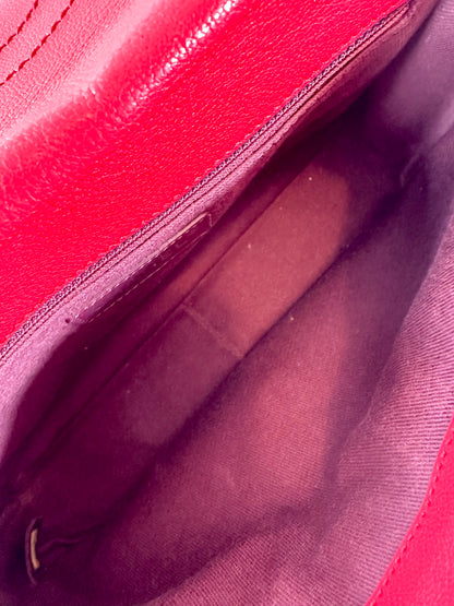 Chanel red single flap bag