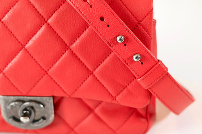 Chanel red single flap bag