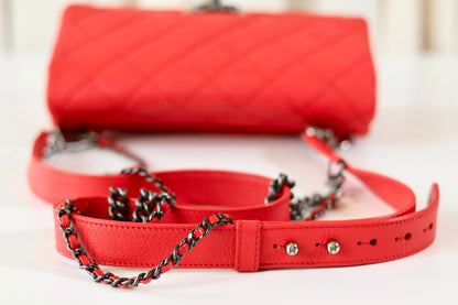 Chanel red single flap bag