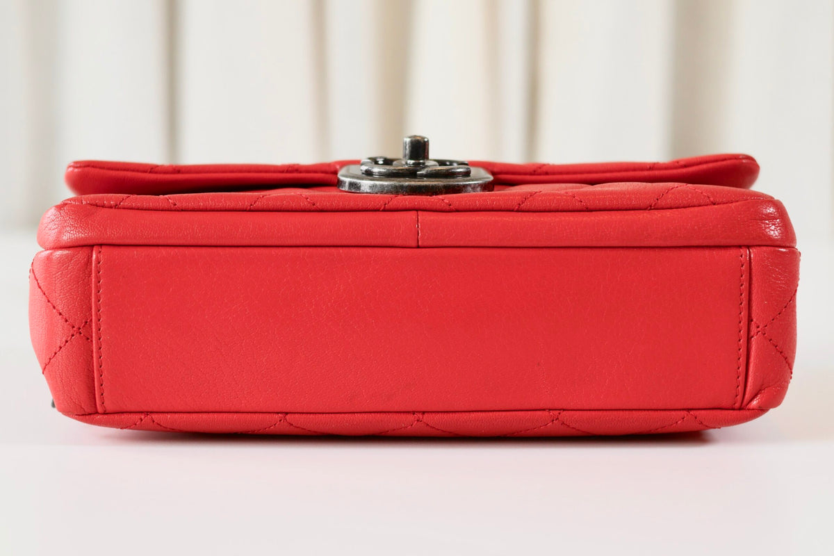 Chanel red single flap bag