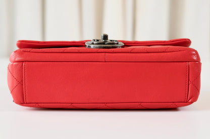Chanel red single flap bag