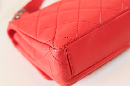 Chanel red single flap bag