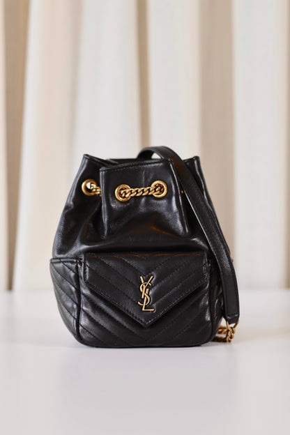 Saint Laurent Mini Leather Bucket Bag