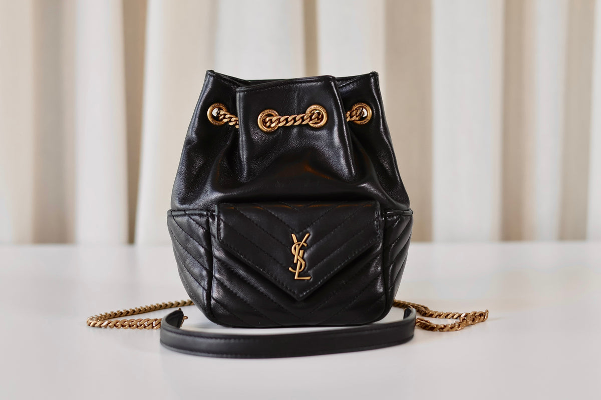 Saint Laurent Mini Leather Bucket Bag