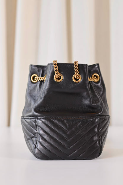 Saint Laurent Mini Leather Bucket Bag