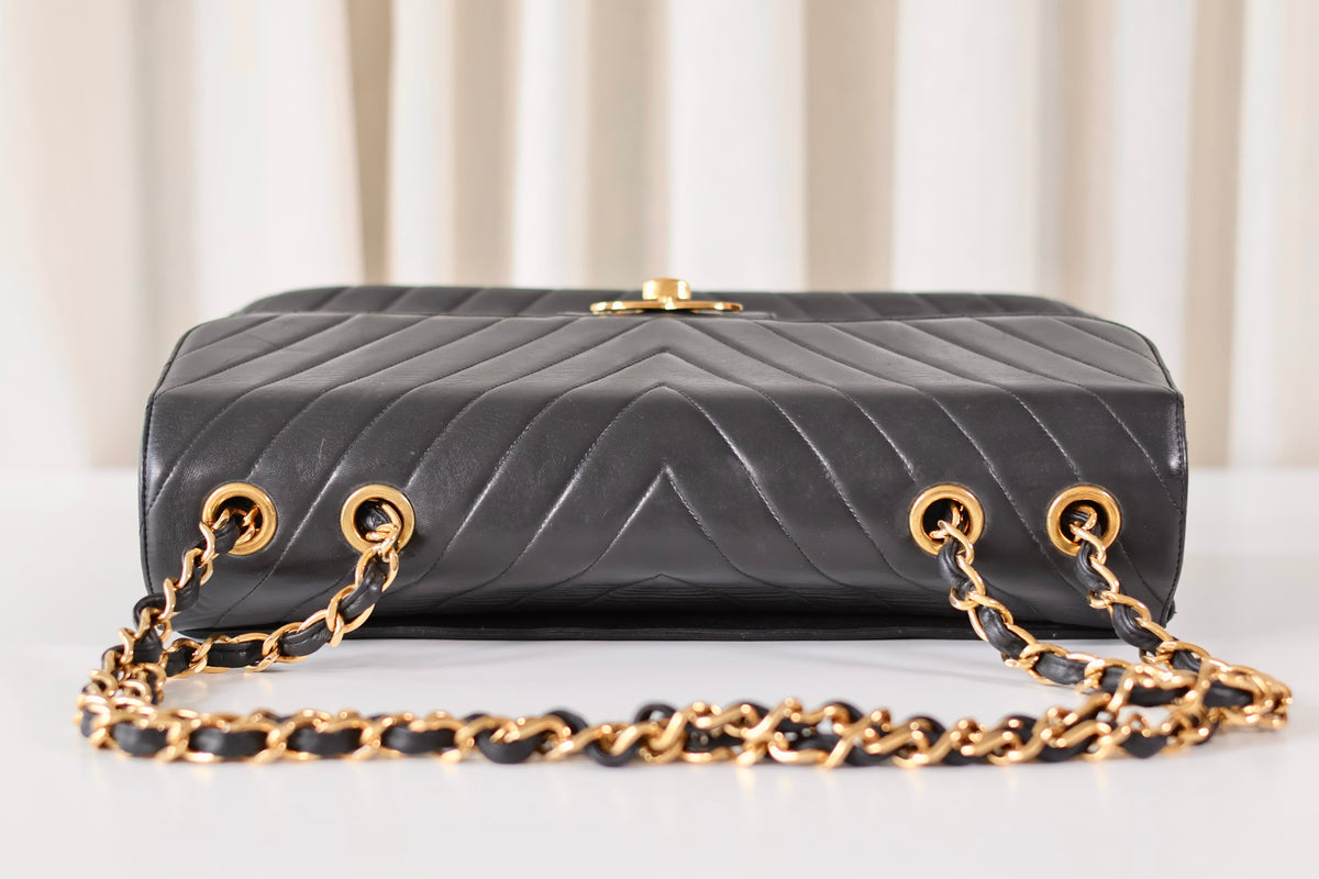 Chanel Chevron Jumbo Maxi Black