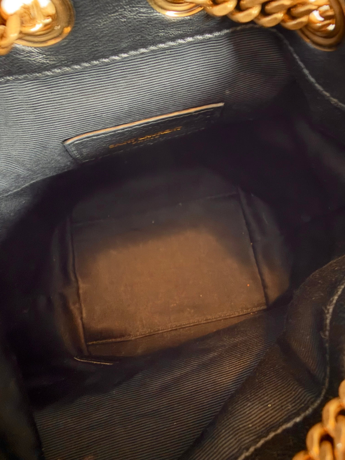 Saint Laurent Mini Leather Bucket Bag