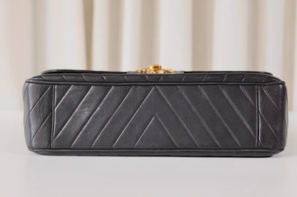 Chanel Chevron Jumbo Maxi Black