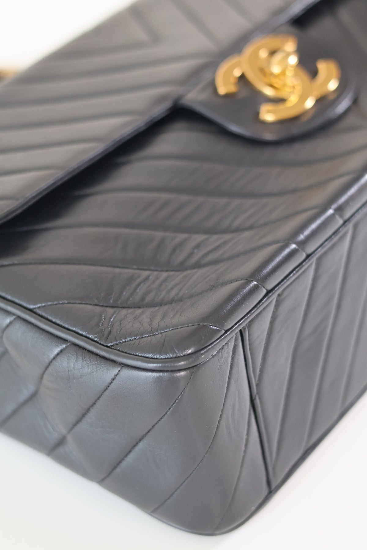 Chanel Chevron Jumbo Maxi Black