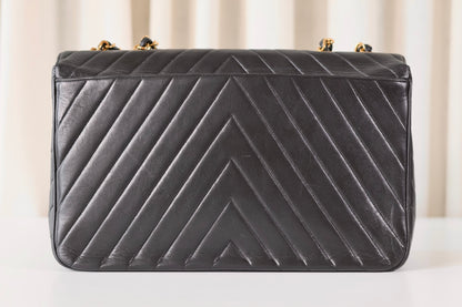 Chanel Chevron Jumbo Maxi Black