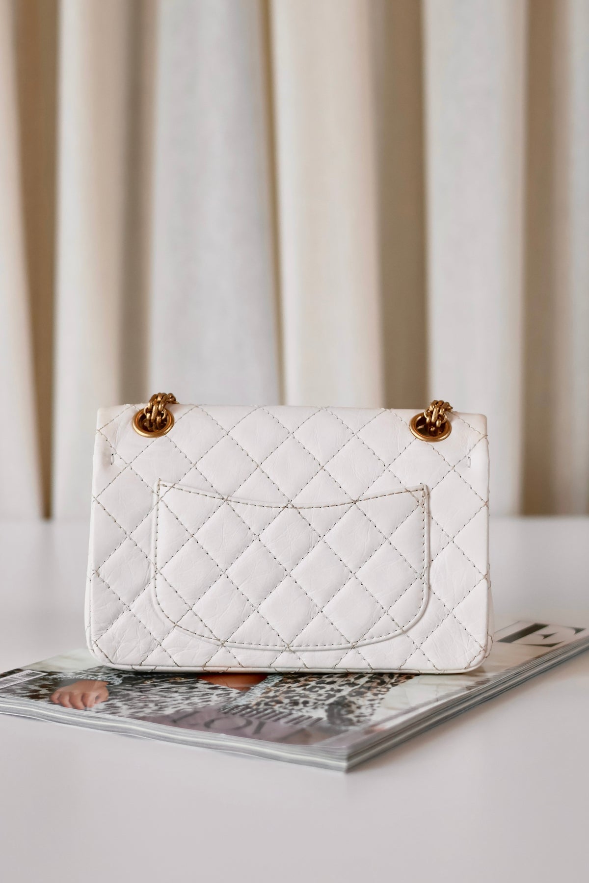Chanel Reissue 2.55 mini flap bag white