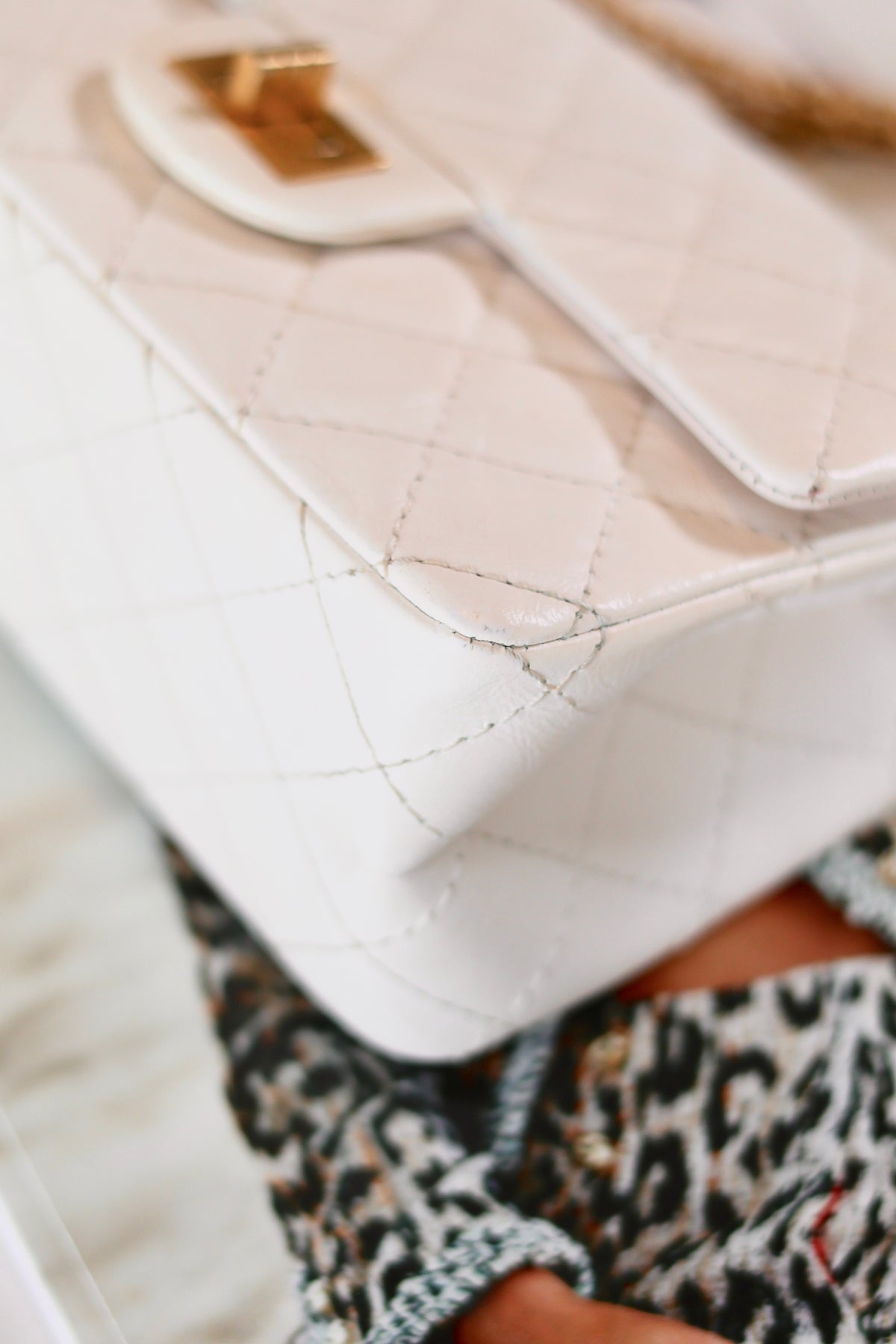Chanel Reissue 2.55 mini flap bag white