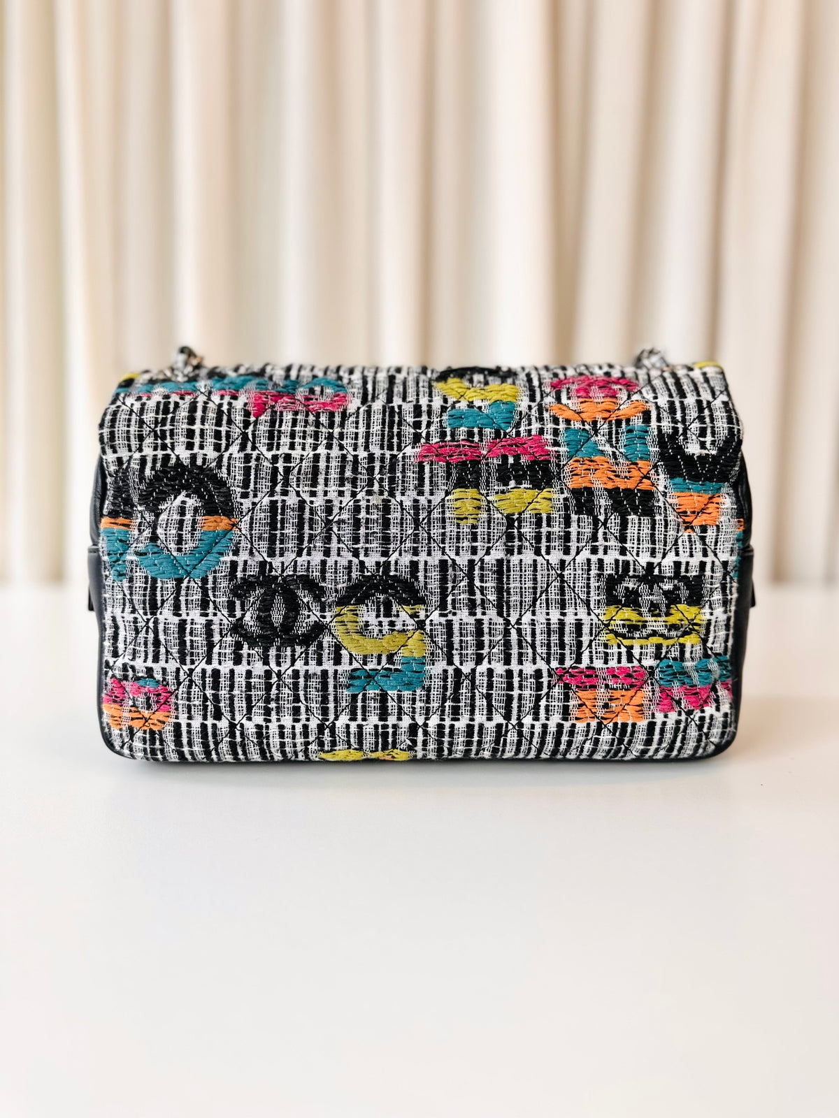 Chanel tweed single flap bag