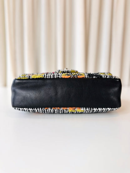 Chanel tweed single flap bag