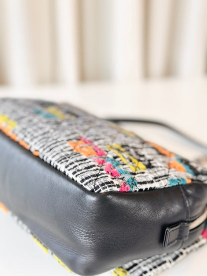 Chanel tweed single flap bag