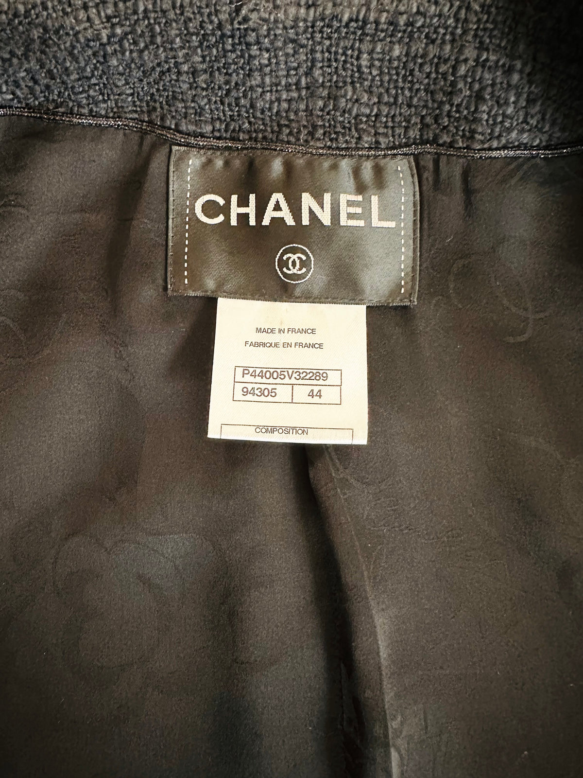 Chanel tweed black jacket