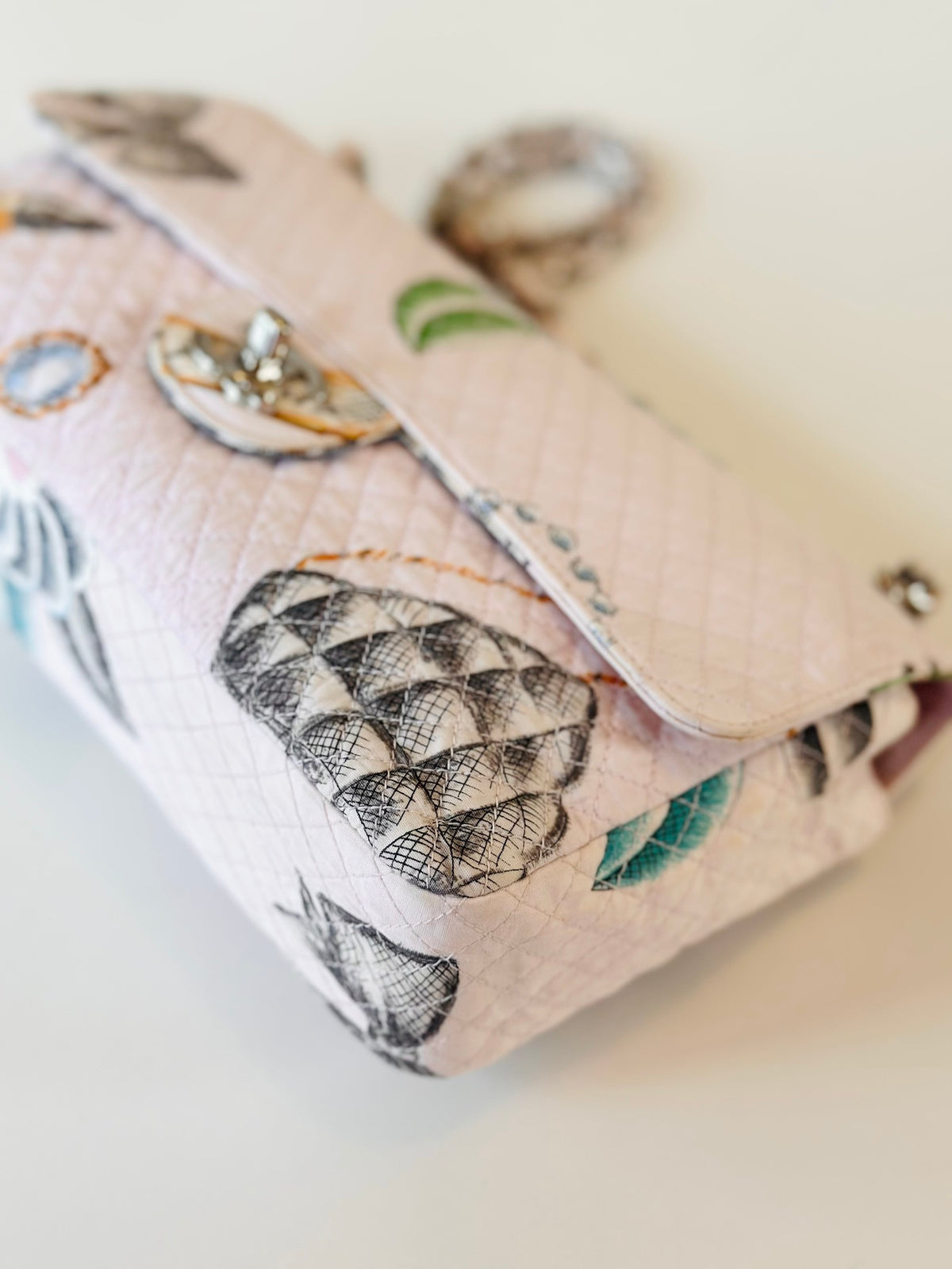 Chanel fabric single flap bag
